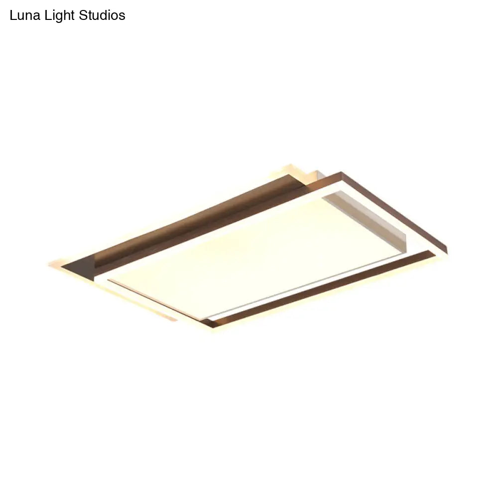 DecorBites™ DecorBites™ Modern Acrylic Brown LED Flush Light for Bedroom Ceiling - 16"/19.5"/35.5" Width in Warm/White Light