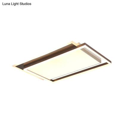 DecorBites™ DecorBites™ Modern Acrylic Brown LED Flush Light for Bedroom Ceiling - 16"/19.5"/35.5" Width in Warm/White Light