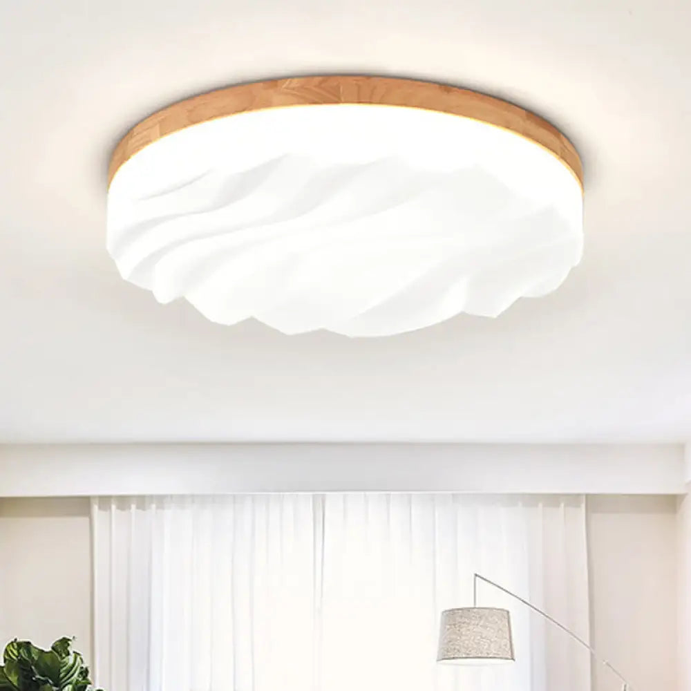 DecorBites™ DecorBites™ Modern Acrylic Ceiling Flush Mount Light in White for Foyer Hallway - Cake Shape Fixture