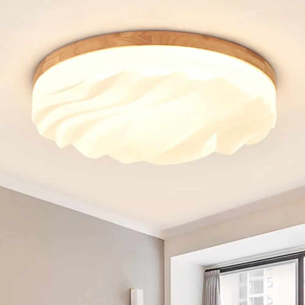 DecorBites™ DecorBites™ Modern Acrylic Ceiling Flush Mount Light in White for Foyer Hallway - Cake Shape Fixture
