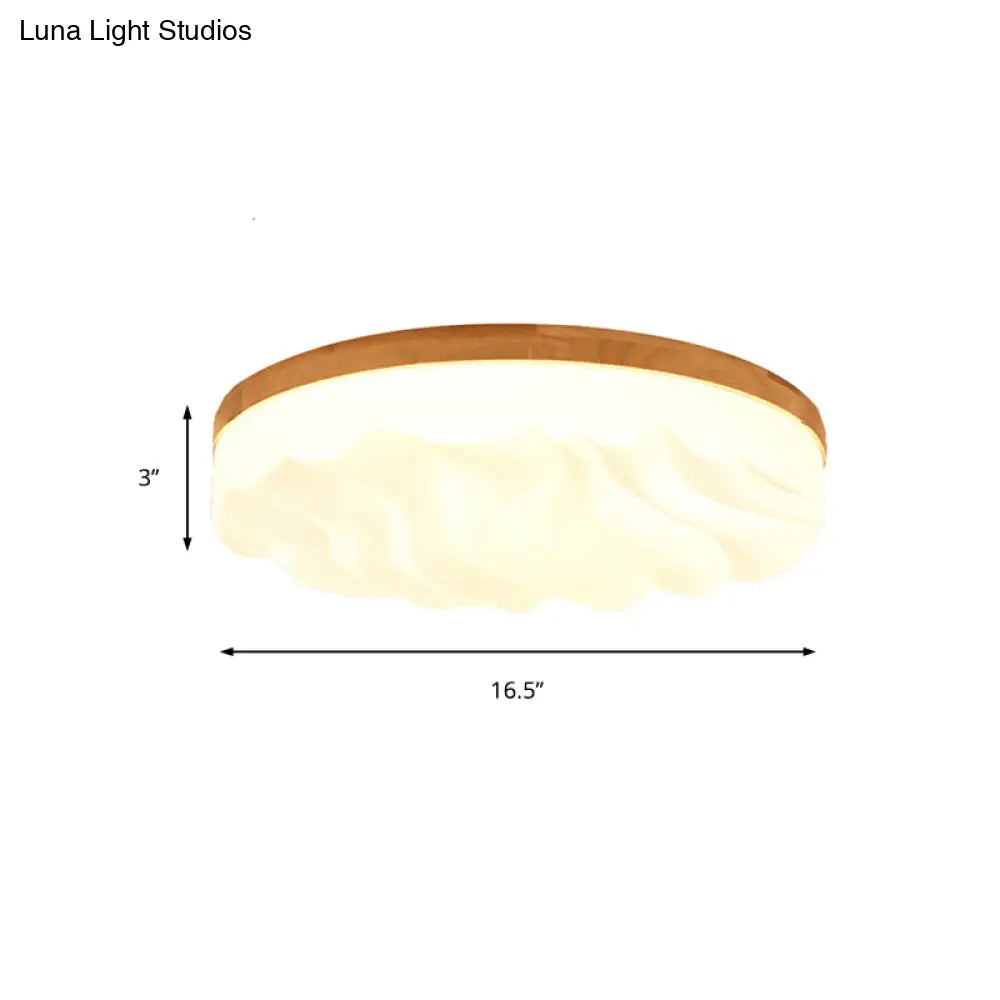 DecorBites™ DecorBites™ Modern Acrylic Ceiling Flush Mount Light in White for Foyer Hallway - Cake Shape Fixture