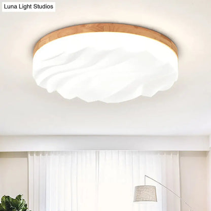DecorBites™ DecorBites™ Modern Acrylic Ceiling Flush Mount Light in White for Foyer Hallway - Cake Shape Fixture