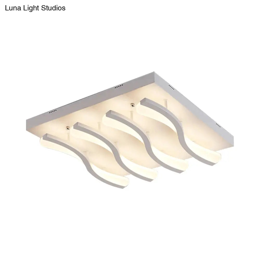 DecorBites™ DecorBites™ Modern Acrylic Ceiling Light: Square/Rectangle, 4/6/7-Light, Flush Mounted, Warm/White LED