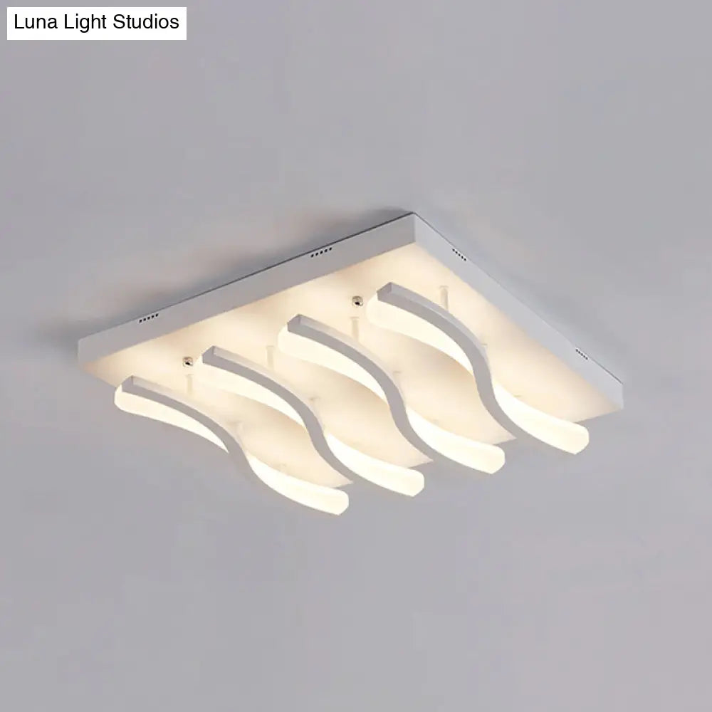 DecorBites™ DecorBites™ Modern Acrylic Ceiling Light: Square/Rectangle, 4/6/7-Light, Flush Mounted, Warm/White LED