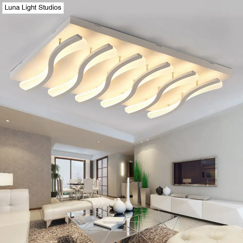 DecorBites™ DecorBites™ Modern Acrylic Ceiling Light: Square/Rectangle, 4/6/7-Light, Flush Mounted, Warm/White LED