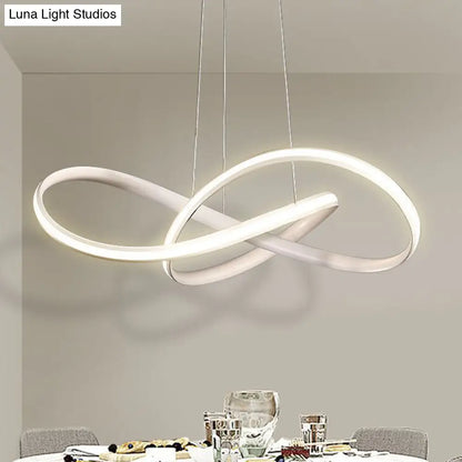 Lámpara de araña moderna de acrílico - Lámpara colgante LED blanca con diseño curvo sin juntas en luz cálida/blanca