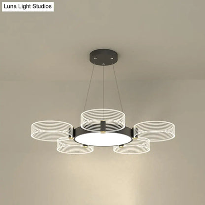 Modern Acrylic Circle Chandelier Pendant Light for Living Room