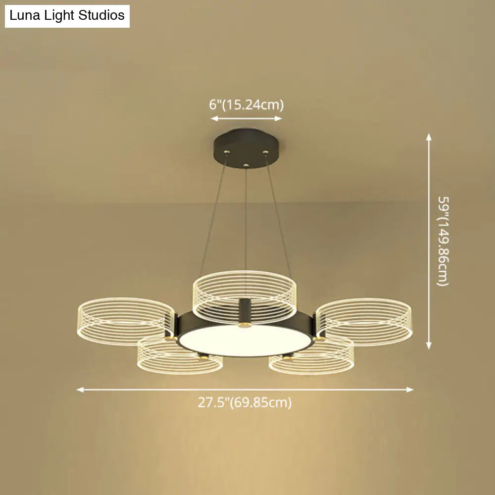 Modern Acrylic Circle Chandelier Pendant Light for Living Room