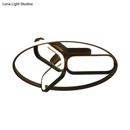 DecorBites™ DecorBites™ Modern Acrylic Circular Flush Light: 18"/21.5" Wide LED Bedroom Ceiling Mount Lamp in Black/White/Gold