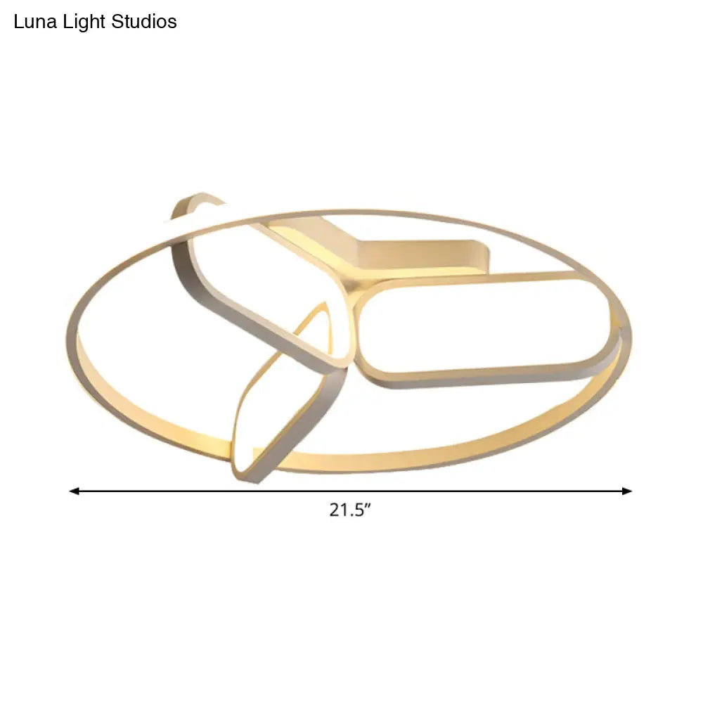 DecorBites™ DecorBites™ Modern Acrylic Circular Flush Light: 18"/21.5" Wide LED Bedroom Ceiling Mount Lamp in Black/White/Gold