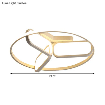 DecorBites™ DecorBites™ Modern Acrylic Circular Flush Light: 18"/21.5" Wide LED Bedroom Ceiling Mount Lamp in Black/White/Gold