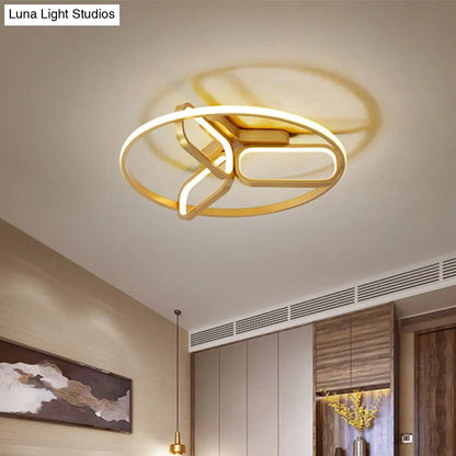 DecorBites™ DecorBites™ Modern Acrylic Circular Flush Light: 18"/21.5" Wide LED Bedroom Ceiling Mount Lamp in Black/White/Gold