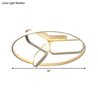 DecorBites™ DecorBites™ Modern Acrylic Circular Flush Light: 18"/21.5" Wide LED Bedroom Ceiling Mount Lamp in Black/White/Gold