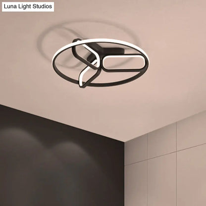 DecorBites™ DecorBites™ Modern Acrylic Circular Flush Light: 18"/21.5" Wide LED Bedroom Ceiling Mount Lamp in Black/White/Gold