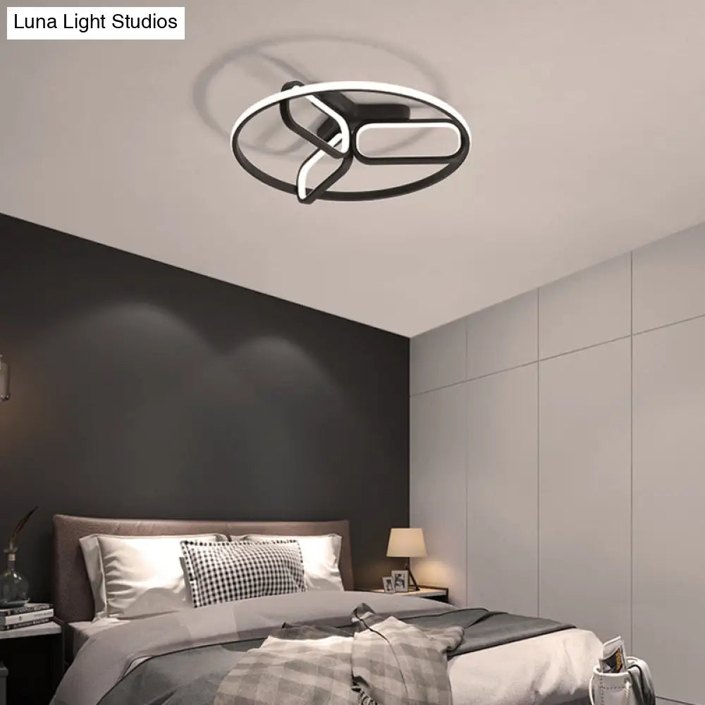DecorBites™ DecorBites™ Modern Acrylic Circular Flush Light: 18"/21.5" Wide LED Bedroom Ceiling Mount Lamp in Black/White/Gold