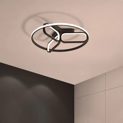 DecorBites™ DecorBites™ Modern Acrylic Circular Flush Light: 18"/21.5" Wide LED Bedroom Ceiling Mount Lamp in Black/White/Gold