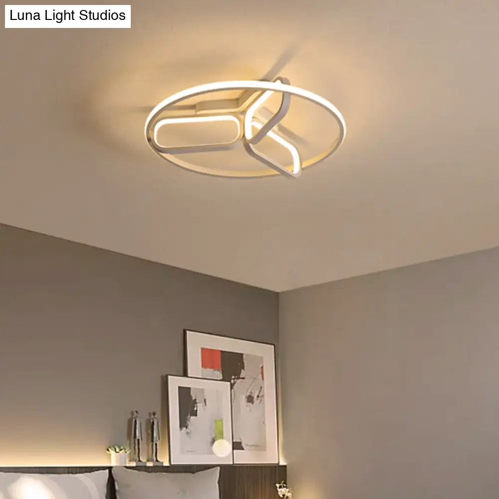 DecorBites™ DecorBites™ Modern Acrylic Circular Flush Light: 18"/21.5" Wide LED Bedroom Ceiling Mount Lamp in Black/White/Gold