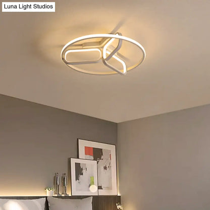 DecorBites™ DecorBites™ Modern Acrylic Circular Flush Light: 18"/21.5" Wide LED Bedroom Ceiling Mount Lamp in Black/White/Gold