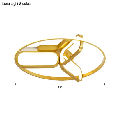 DecorBites™ DecorBites™ Modern Acrylic Circular Flush Light: 18"/21.5" Wide LED Bedroom Ceiling Mount Lamp in Black/White/Gold