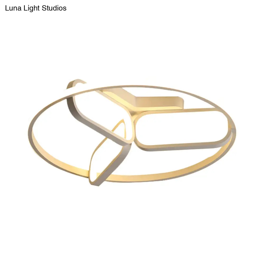 DecorBites™ DecorBites™ Modern Acrylic Circular Flush Light: 18"/21.5" Wide LED Bedroom Ceiling Mount Lamp in Black/White/Gold