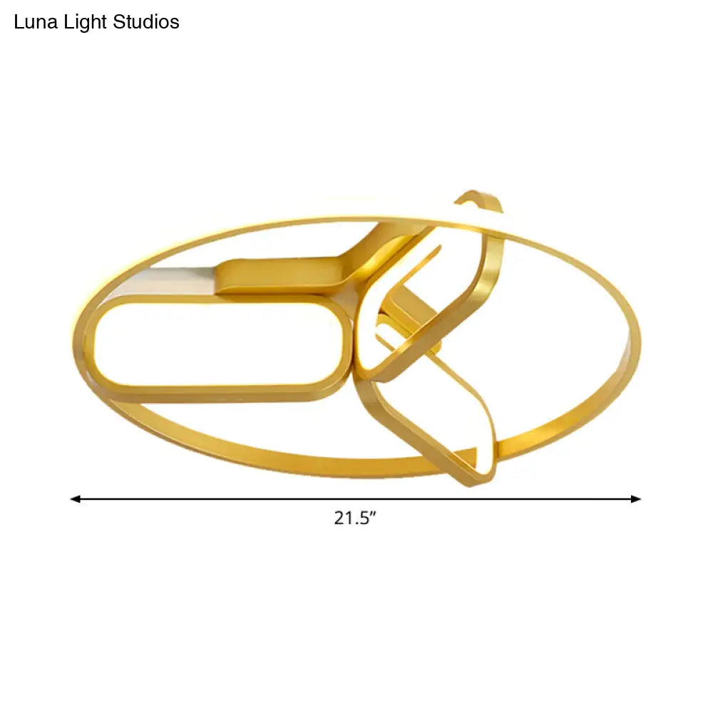 DecorBites™ DecorBites™ Modern Acrylic Circular Flush Light: 18"/21.5" Wide LED Bedroom Ceiling Mount Lamp in Black/White/Gold