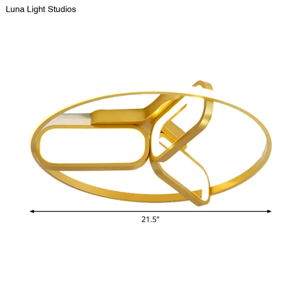 DecorBites™ DecorBites™ Modern Acrylic Circular Flush Light: 18"/21.5" Wide LED Bedroom Ceiling Mount Lamp in Black/White/Gold