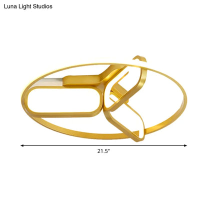 DecorBites™ DecorBites™ Modern Acrylic Circular Flush Light: 18"/21.5" Wide LED Bedroom Ceiling Mount Lamp in Black/White/Gold