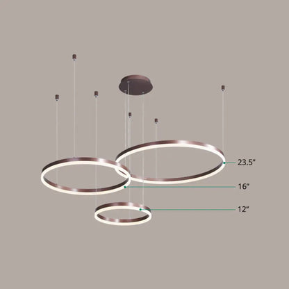 Modern Acrylic Coffee Chandelier: Multi-Ring Shaped Hanging Light for Living Room