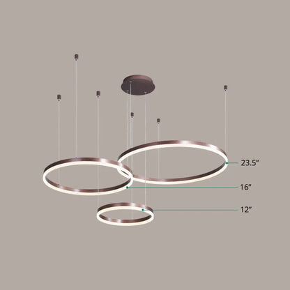 Modern Acrylic Coffee Chandelier: Multi-Ring Shaped Hanging Light for Living Room