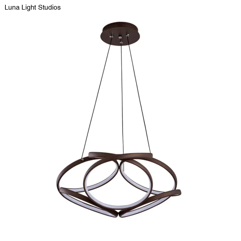 Lámpara de techo LED moderna de acrílico con forma de café - Suspensión curva sin juntas para sala de estar