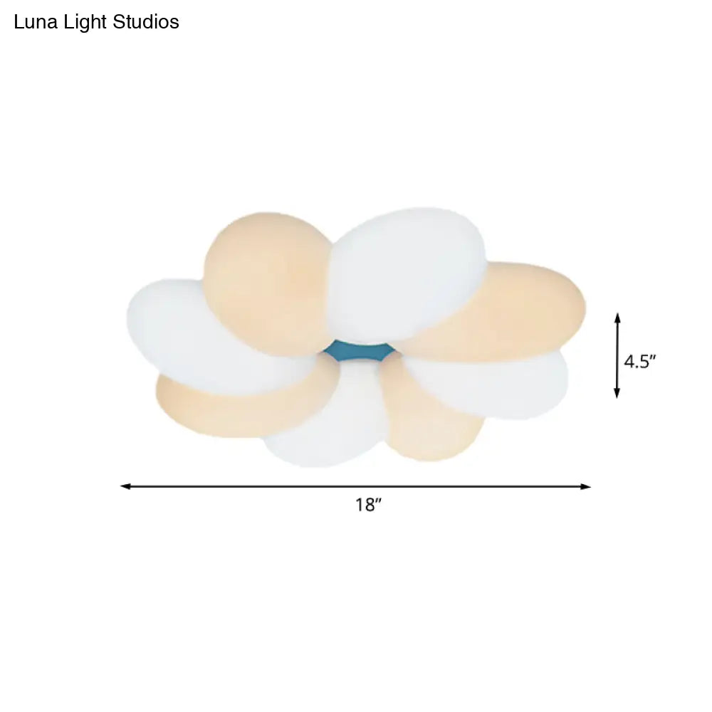 DecorBites™ DecorBites™ Modern Acrylic Flower Flush Ceiling Lamp for Child Bedroom - LED, 18"/22" Wide - Warm/White Light
