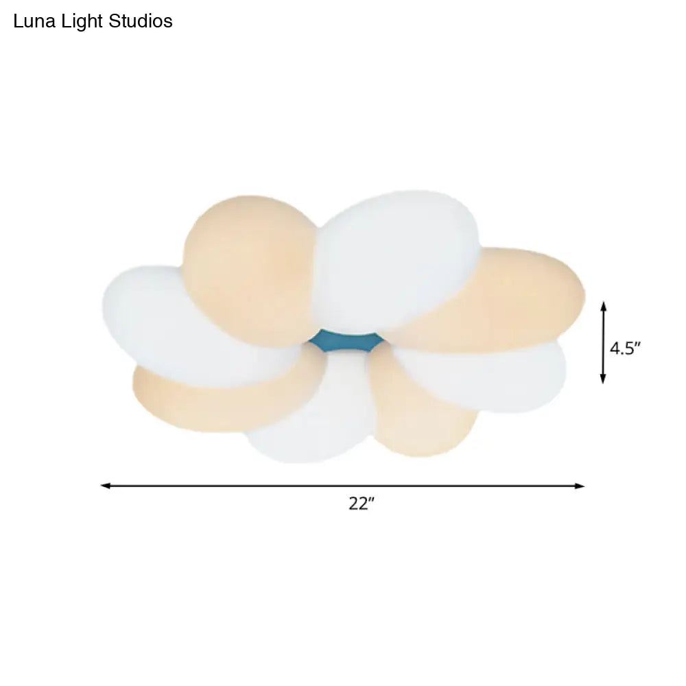 DecorBites™ DecorBites™ Modern Acrylic Flower Flush Ceiling Lamp for Child Bedroom - LED, 18"/22" Wide - Warm/White Light