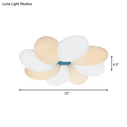 DecorBites™ DecorBites™ Modern Acrylic Flower Flush Ceiling Lamp for Child Bedroom - LED, 18"/22" Wide - Warm/White Light