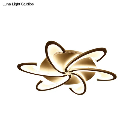 DecorBites™ DecorBites™ Modern Acrylic Flower Semi Flush Mount Lamp - 6/12-Head, Warm/White Light, White Ceiling Lighting for Parlor