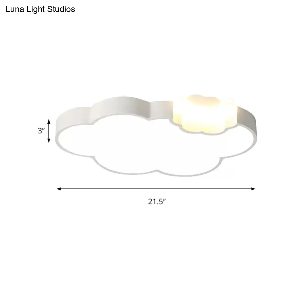 DecorBites™ DecorBites™ Modern Acrylic Flush Ceiling Lamp - Cloud Kindergarten in White Finish