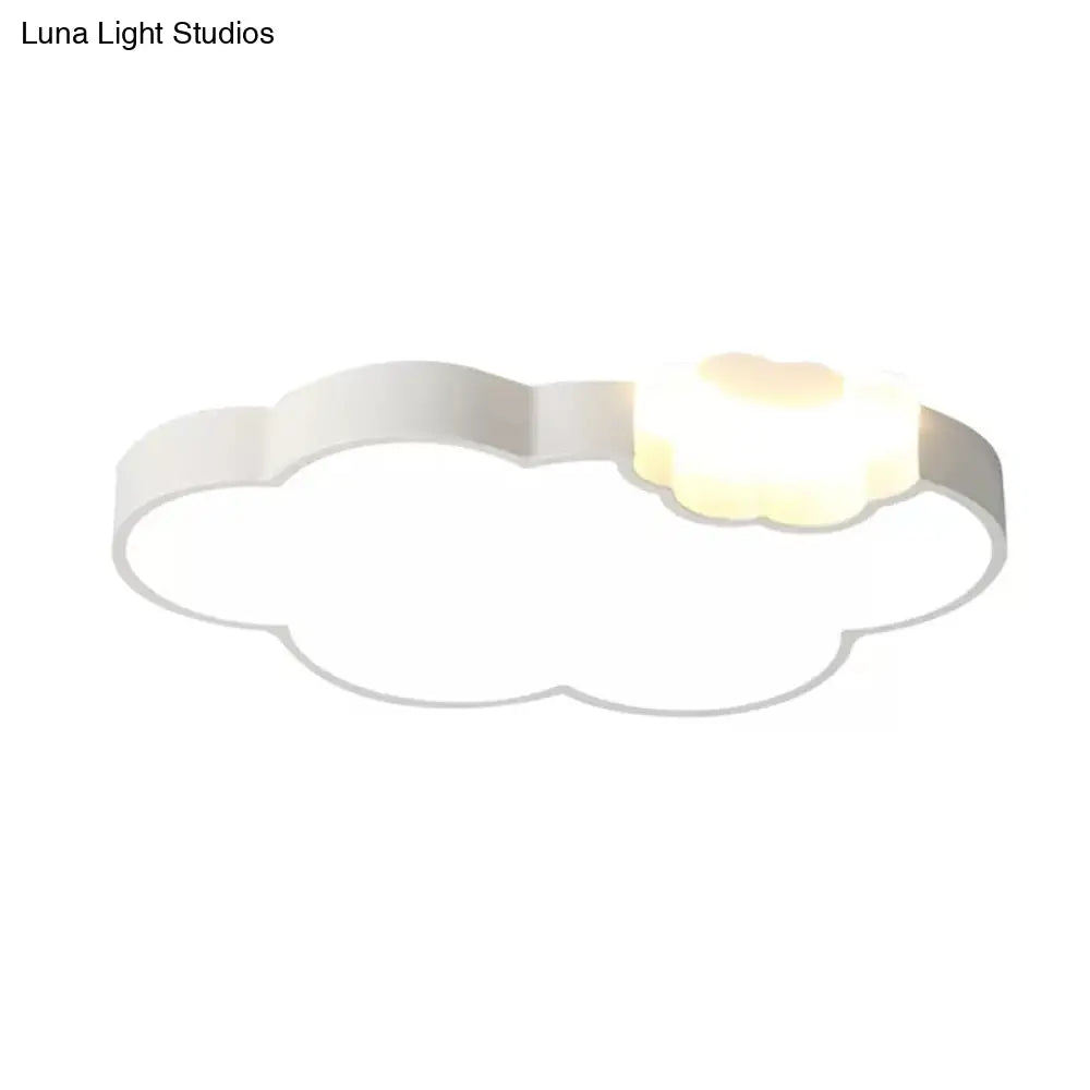 DecorBites™ DecorBites™ Modern Acrylic Flush Ceiling Lamp - Cloud Kindergarten in White Finish