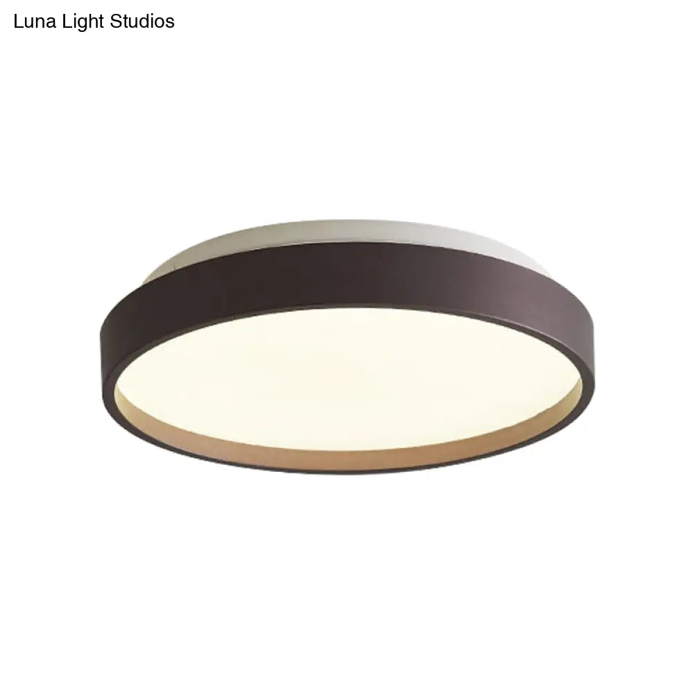 DecorBites™ DecorBites™ Modern Acrylic Flush Mount Ceiling Light - 12"/18" Round, Coffee Bronze/Gold/White - Indoor Use