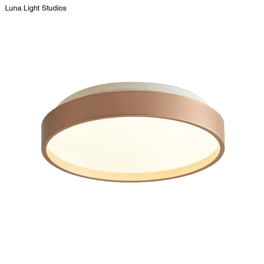 DecorBites™ DecorBites™ Modern Acrylic Flush Mount Ceiling Light - 12"/18" Round, Coffee Bronze/Gold/White - Indoor Use