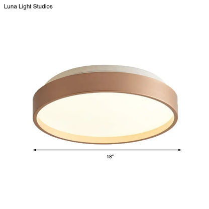 DecorBites™ DecorBites™ Modern Acrylic Flush Mount Ceiling Light - 12"/18" Round, Coffee Bronze/Gold/White - Indoor Use