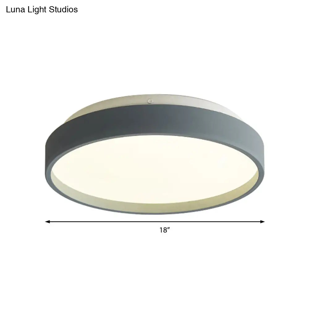 DecorBites™ DecorBites™ Modern Acrylic Flush Mount Ceiling Light - 12"/18" Round, Coffee Bronze/Gold/White - Indoor Use
