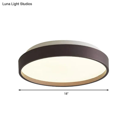 DecorBites™ DecorBites™ Modern Acrylic Flush Mount Ceiling Light - 12"/18" Round, Coffee Bronze/Gold/White - Indoor Use