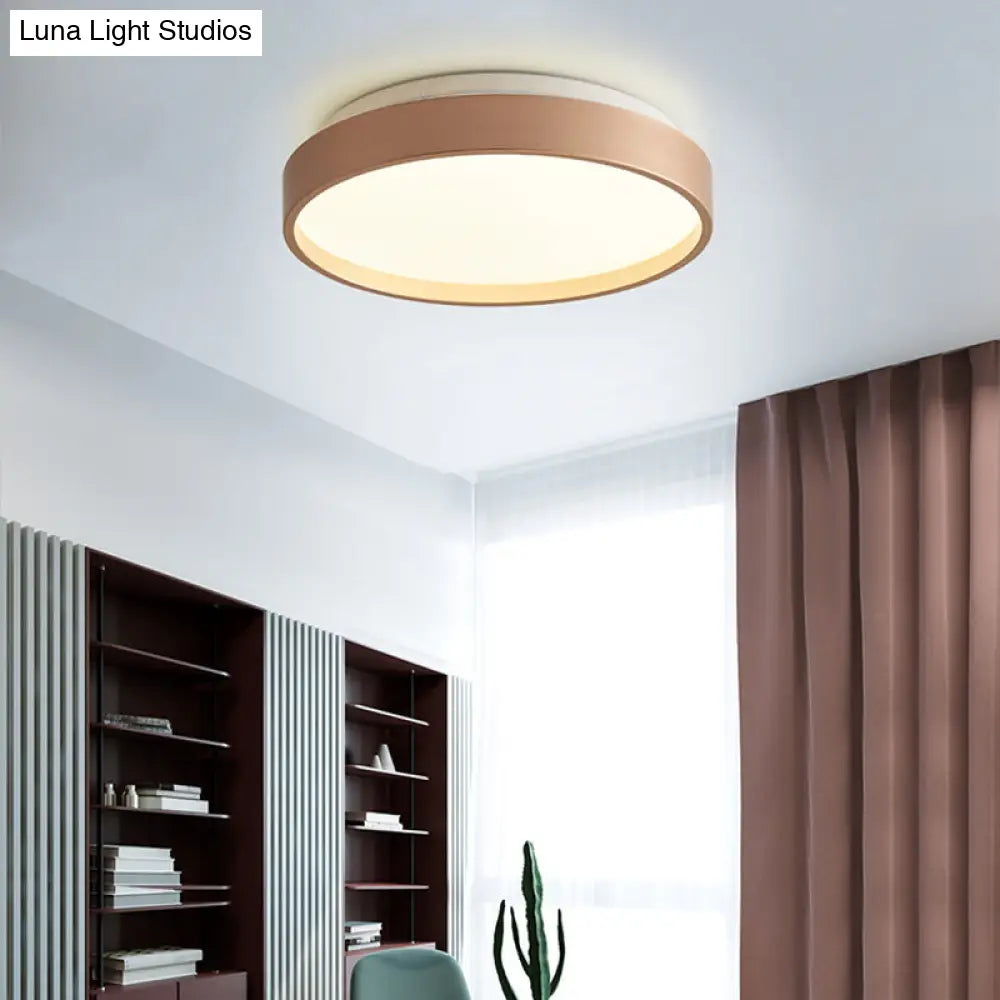 DecorBites™ DecorBites™ Modern Acrylic Flush Mount Ceiling Light - 12"/18" Round, Coffee Bronze/Gold/White - Indoor Use