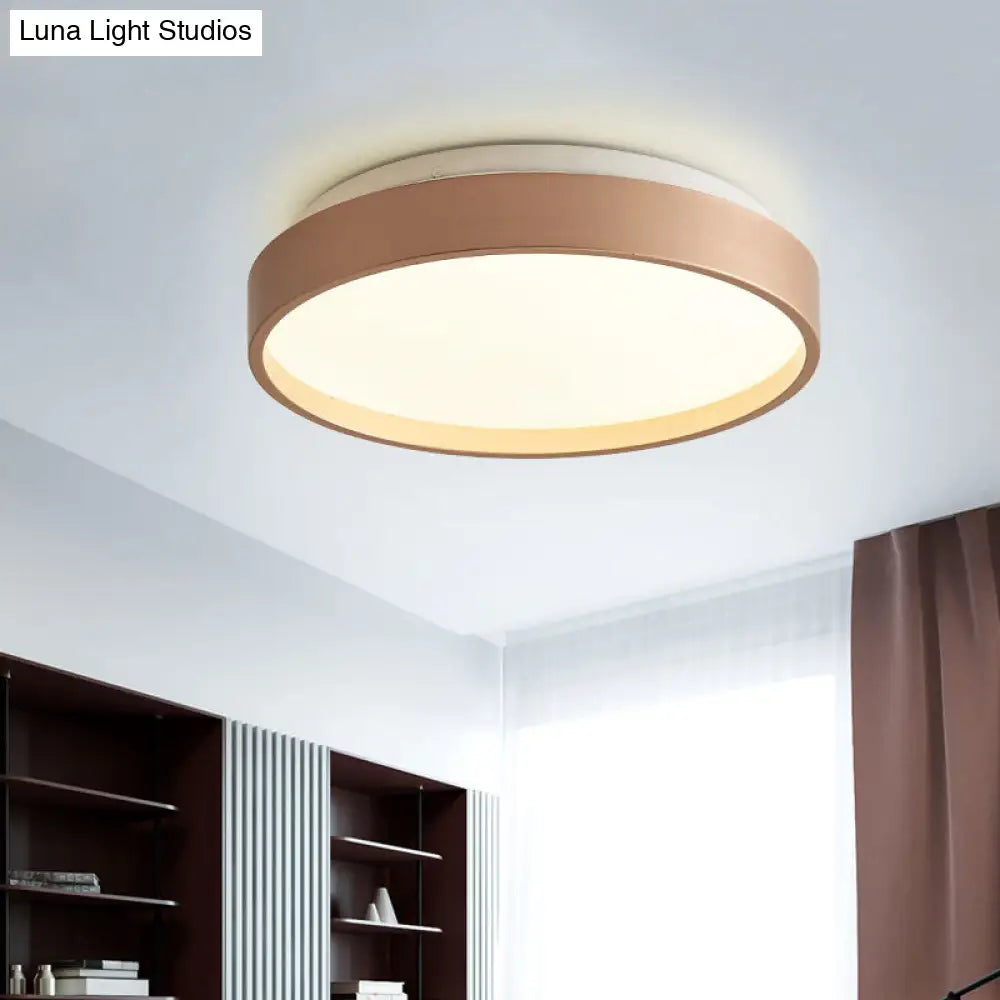 DecorBites™ DecorBites™ Modern Acrylic Flush Mount Ceiling Light - 12"/18" Round, Coffee Bronze/Gold/White - Indoor Use