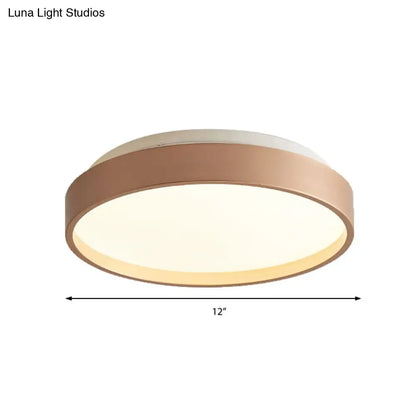 DecorBites™ DecorBites™ Modern Acrylic Flush Mount Ceiling Light - 12"/18" Round, Coffee Bronze/Gold/White - Indoor Use