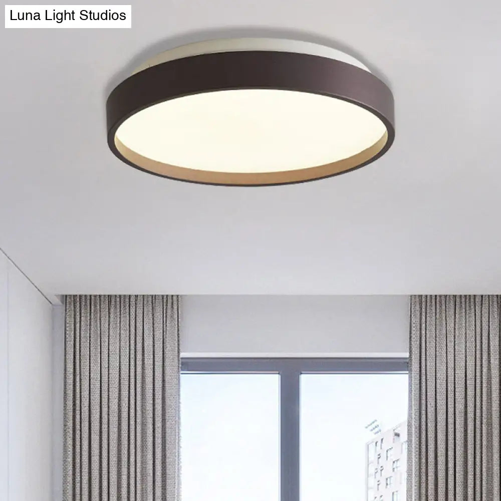 DecorBites™ DecorBites™ Modern Acrylic Flush Mount Ceiling Light - 12"/18" Round, Coffee Bronze/Gold/White - Indoor Use