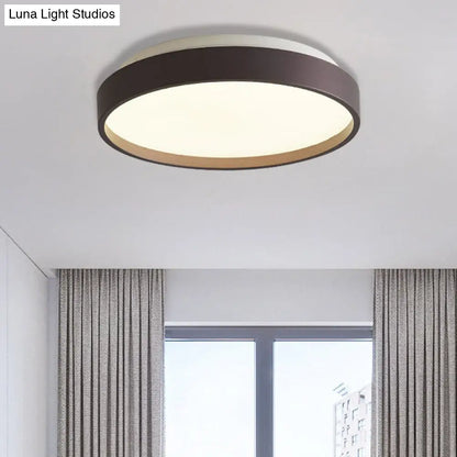 DecorBites™ DecorBites™ Modern Acrylic Flush Mount Ceiling Light - 12"/18" Round, Coffee Bronze/Gold/White - Indoor Use