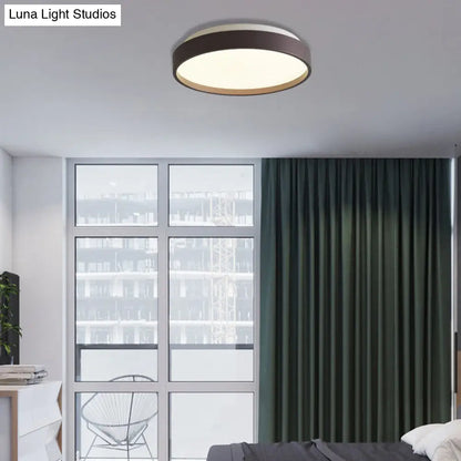 DecorBites™ DecorBites™ Modern Acrylic Flush Mount Ceiling Light - 12"/18" Round, Coffee Bronze/Gold/White - Indoor Use