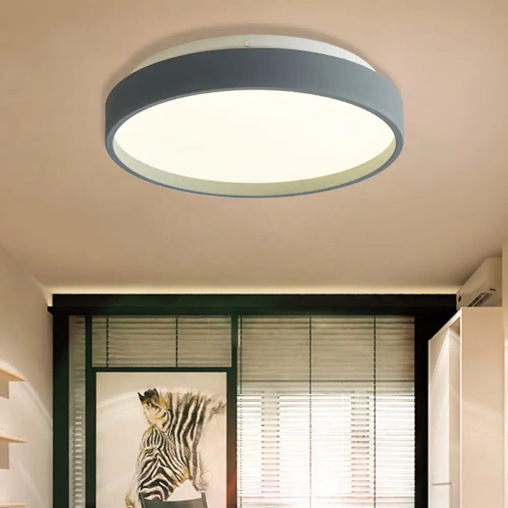 DecorBites™ DecorBites™ Modern Acrylic Flush Mount Ceiling Light - 12"/18" Round, Coffee Bronze/Gold/White - Indoor Use