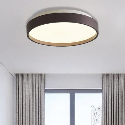 DecorBites™ DecorBites™ Modern Acrylic Flush Mount Ceiling Light - 12"/18" Round, Coffee Bronze/Gold/White - Indoor Use