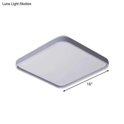 DecorBites™ DecorBites™ Modern Acrylic Flush Mount Ceiling Light in Grey for 16"/19.5" Wide Spaces, with LED Warm and White Lighting